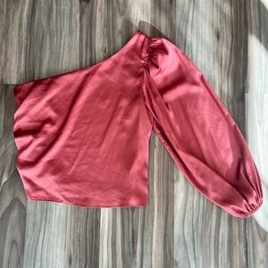 Express Pink One-Shoulder Blouse